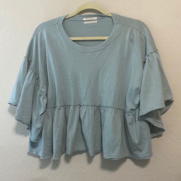 Urban Outfitters Rosario Ruffle Cropped Babydoll Top - Picture 2 of 6